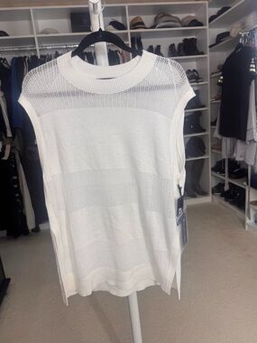 Blanc Noir~ White Knit Sleeveless Tank Tunic-also have in black!